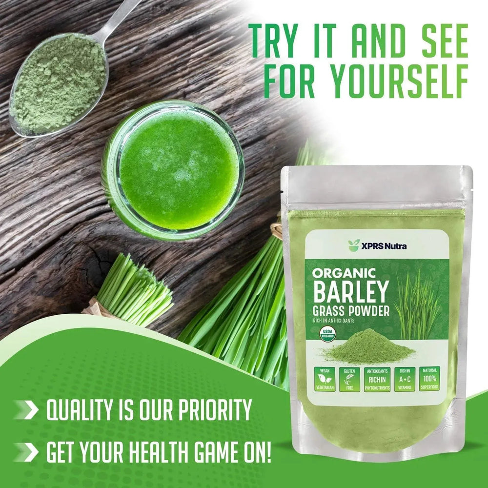 XPRS NUTRA - XPRS Nutra Organic Barley Grass Powder 226Gr. - The Red Vitamin MX - Suplementos Alimenticios - {{ shop.shopifyCountryName }}