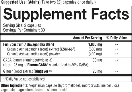 YOUTHEORY - Youtheory Ashwagandha+GABA 60 Capsulas - The Red Vitamin MX - Suplementos Alimenticios - {{ shop.shopifyCountryName }}