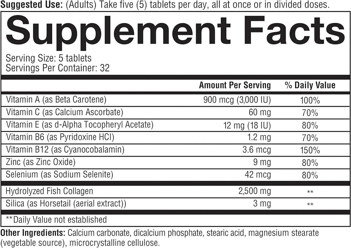 YOUTHEORY - Youtheory Marine Collagen with 18 Amino Acids 160 Tabletas - The Red Vitamin MX - Suplementos Alimenticios - {{ shop.shopifyCountryName }}