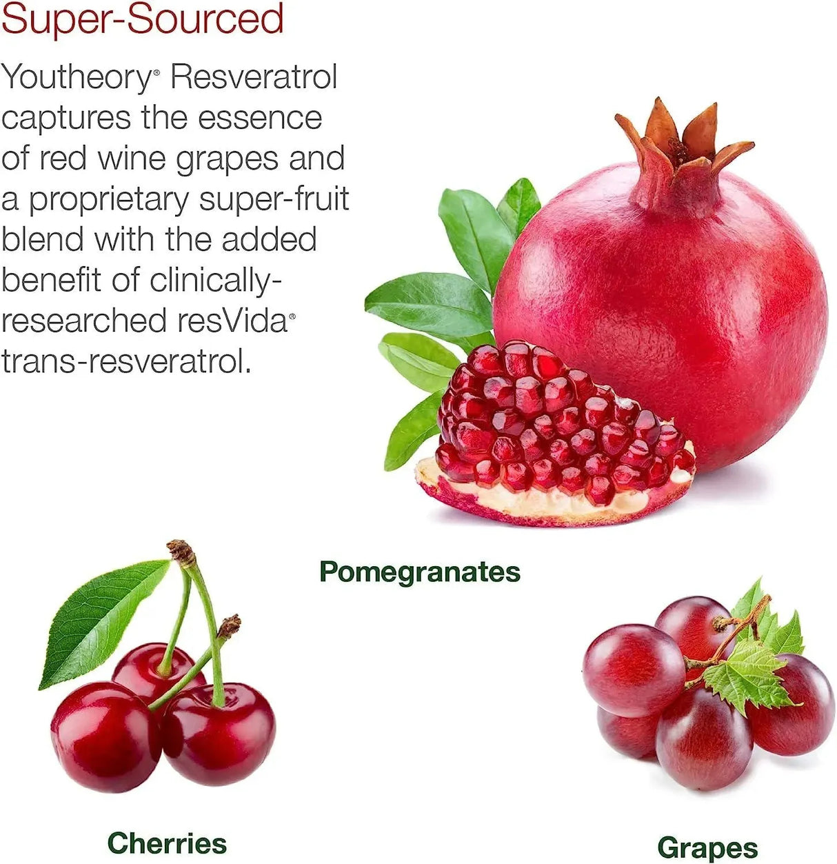 YOUTHEORY - Youtheory Resveratrol with Acerola 290 Tabletas - The Red Vitamin MX - Suplementos Alimenticios - {{ shop.shopifyCountryName }}