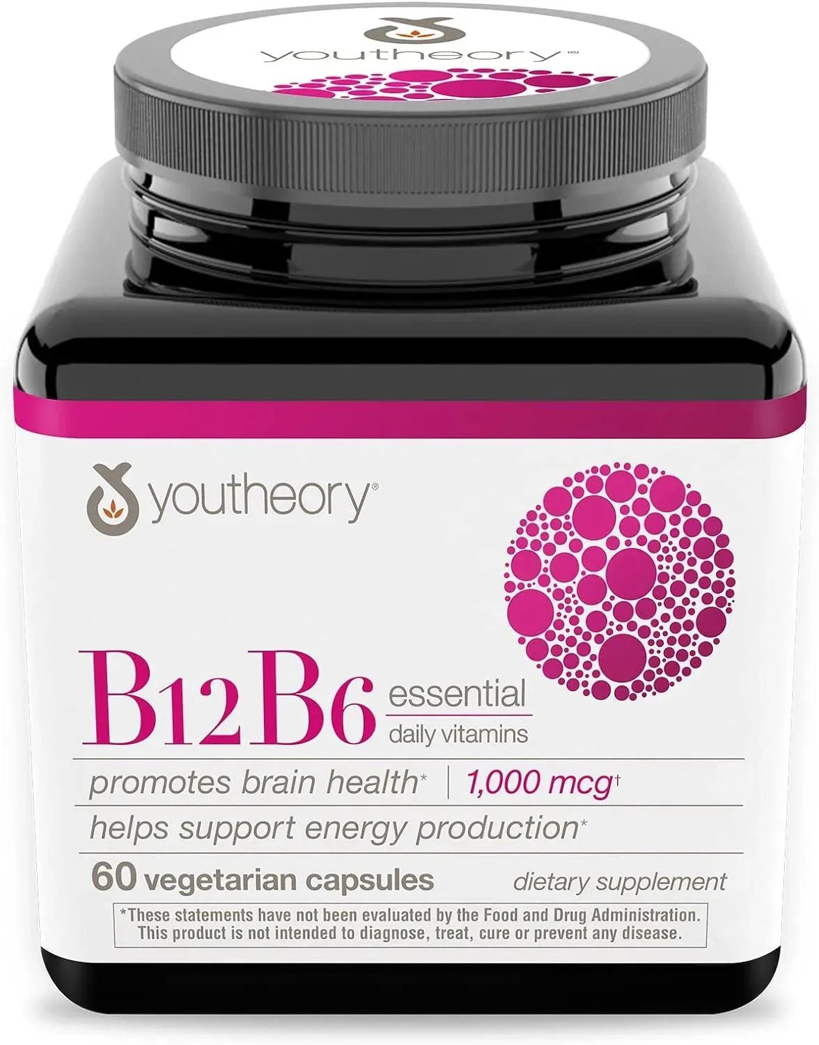 YOUTHEORY - Youtheory Vitamin B12 B6 60 Capsulas - The Red Vitamin MX - Suplementos Alimenticios - {{ shop.shopifyCountryName }}
