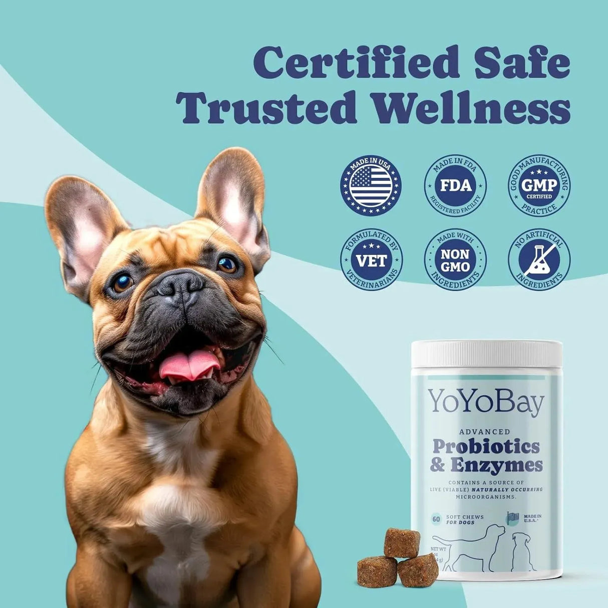 YOYOBAY - YoYoBay Probiotics and Digestive Enzymes for Dogs 60 Masticables - The Red Vitamin MX - Probióticos Para Perros - {{ shop.shopifyCountryName }}