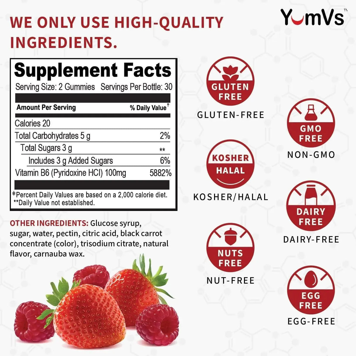 YUM-V'S - YUM-V'S Vitamin B6 Gummies 100Mg. 60 Gomitas - The Red Vitamin MX - Suplementos Alimenticios - {{ shop.shopifyCountryName }}
