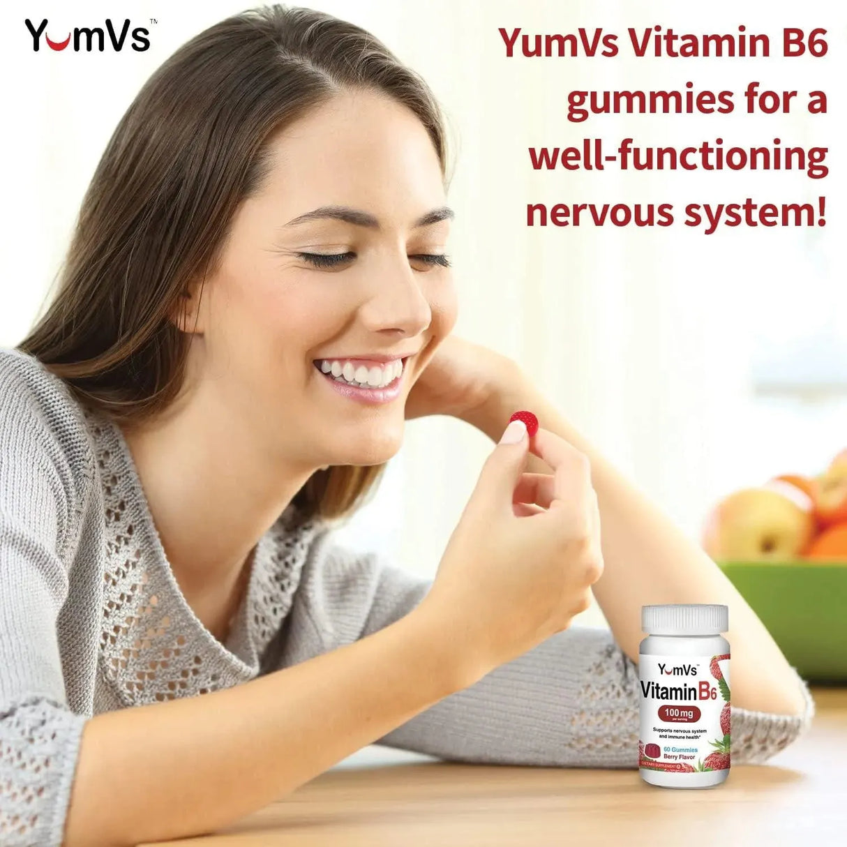 YUM-V'S - YUM-V'S Vitamin B6 Gummies 100Mg. 60 Gomitas - The Red Vitamin MX - Suplementos Alimenticios - {{ shop.shopifyCountryName }}