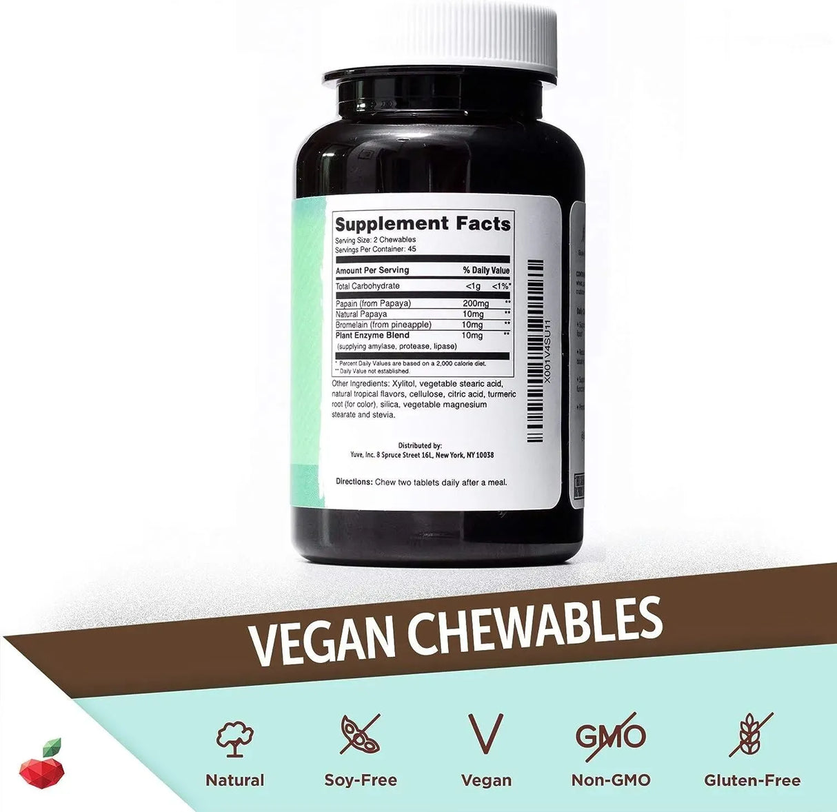 YUVE NATURALS - Yuve Natural Papaya Digestive Enzymes 180 Tabletas Masticables - The Red Vitamin MX - Suplementos Alimenticios - {{ shop.shopifyCountryName }}