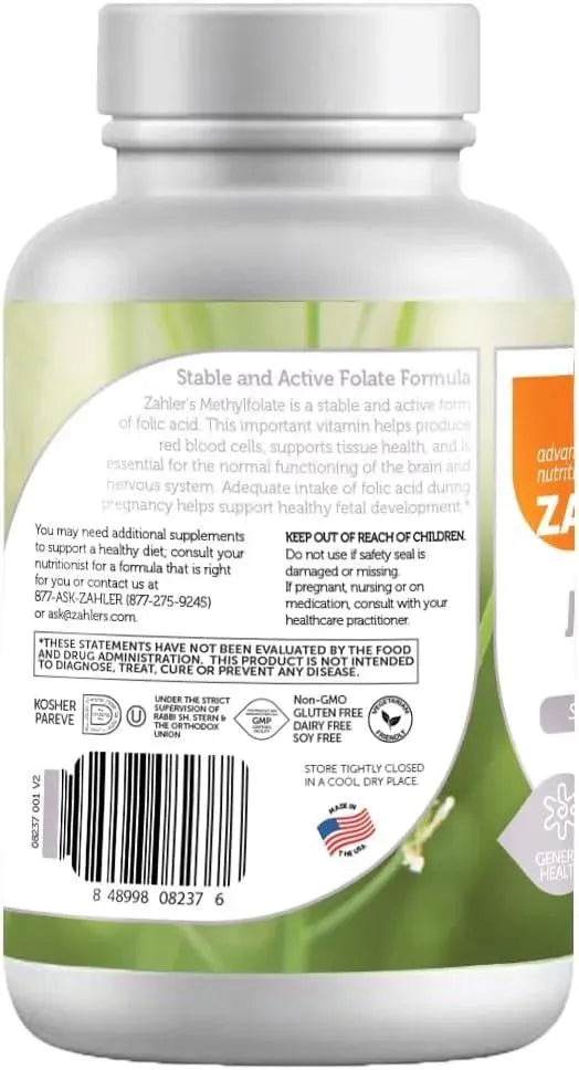 ZAHLER - Zahler Methyl Folate 1000mcg 120 Capsulas - The Red Vitamin MX - Suplementos Alimenticios - {{ shop.shopifyCountryName }}