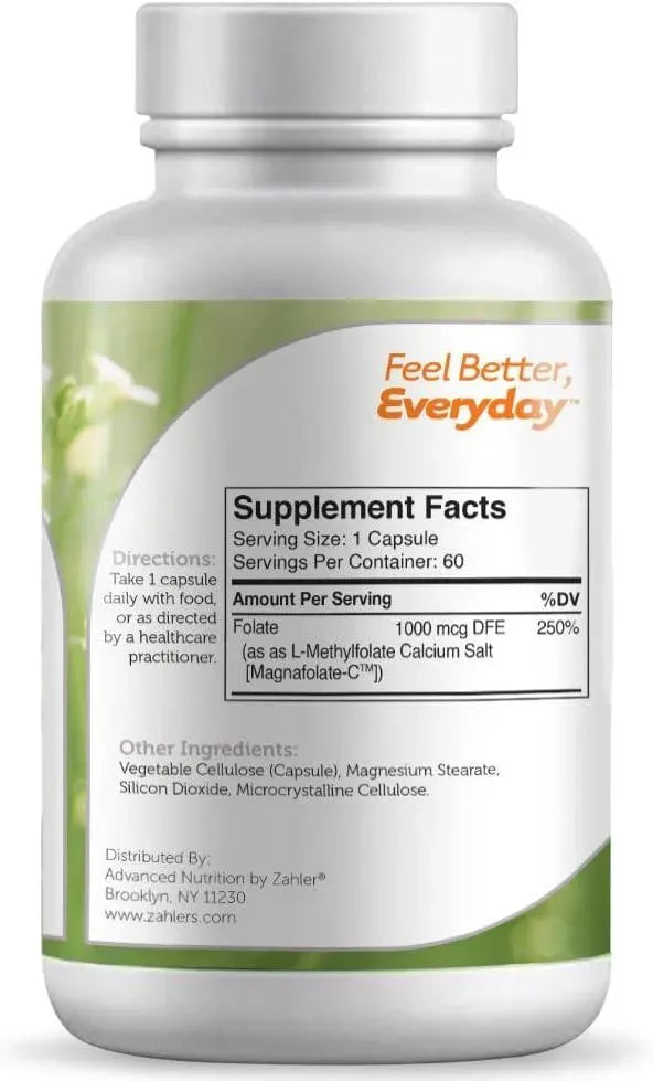 ZAHLER - Zahler Methyl Folate 1000mcg 60 Capsulas - The Red Vitamin MX - Suplementos Alimenticios - {{ shop.shopifyCountryName }}