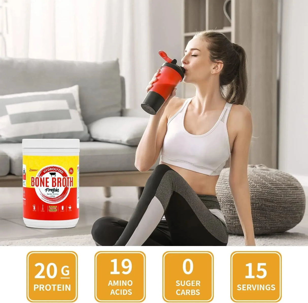 ZAMMEX - Zammex 100% Grass-Fed Beef Bone Broth Protein Powder 300Gr. - The Red Vitamin MX - Suplementos Alimenticios - {{ shop.shopifyCountryName }}