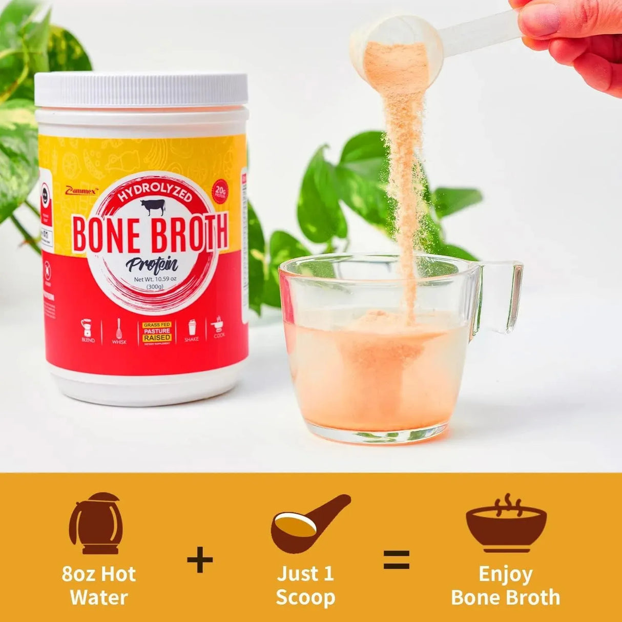 ZAMMEX - Zammex 100% Grass-Fed Beef Bone Broth Protein Powder 300Gr. - The Red Vitamin MX - Suplementos Alimenticios - {{ shop.shopifyCountryName }}