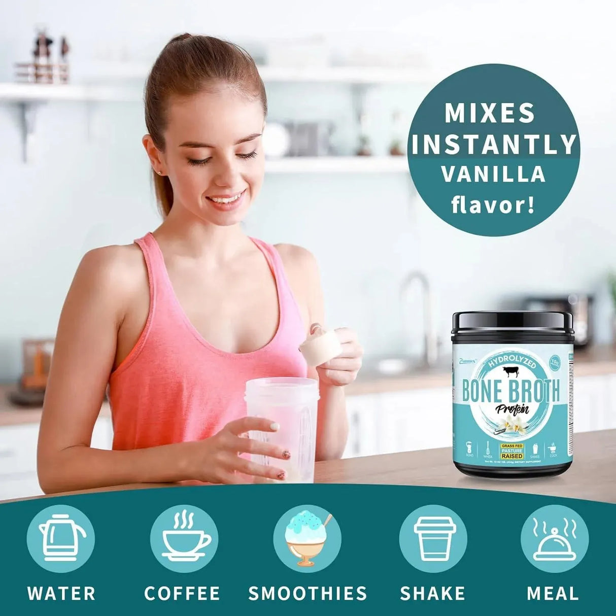 ZAMMEX - Zammex Bone Broth Protein Powder Vanilla Flavor 454Gr. - The Red Vitamin MX - Suplementos Alimenticios - {{ shop.shopifyCountryName }}