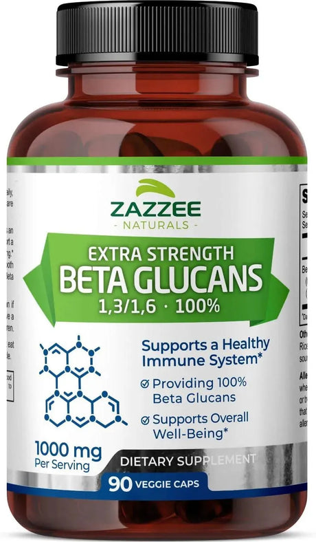ZAZZEE NATURALS - Zazzee Extra Strength 1,3/1,6 Beta Glucans 1000Mg. 90 Capsulas - The Red Vitamin MX - Suplementos Alimenticios - {{ shop.shopifyCountryName }}