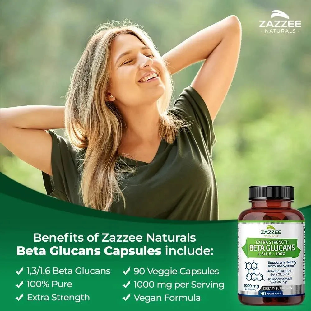 ZAZZEE NATURALS - Zazzee Extra Strength 1,3/1,6 Beta Glucans 1000Mg. 90 Capsulas - The Red Vitamin MX - Suplementos Alimenticios - {{ shop.shopifyCountryName }}