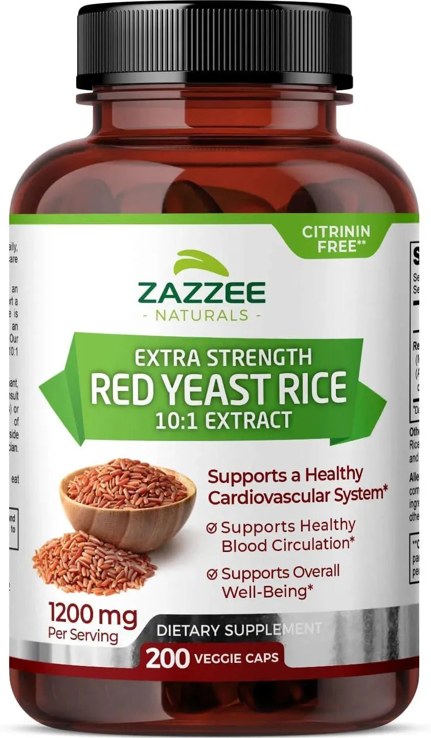 ZAZZEE NATURALS - Zazzee Extra Strength Red Yeast Rice 1200Mg. 200 Capsulas - The Red Vitamin MX - Suplementos Alimenticios - {{ shop.shopifyCountryName }}