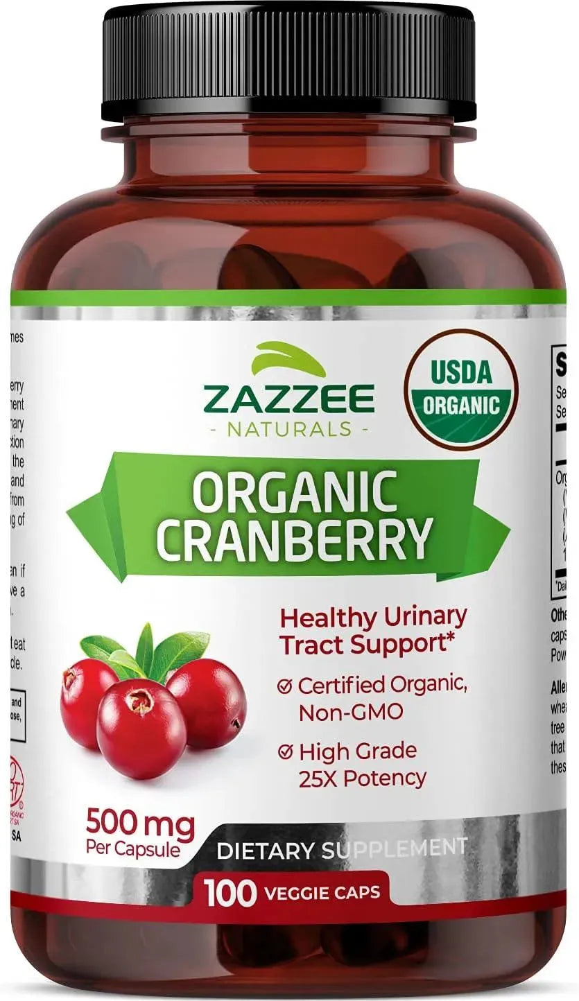ZAZZEE NATURALS - Zazzee Naturals Organic Cranberry 25:1 Extract 12500Mg. 100 Capsulas - The Red Vitamin MX - Suplementos Alimenticios - {{ shop.shopifyCountryName }}