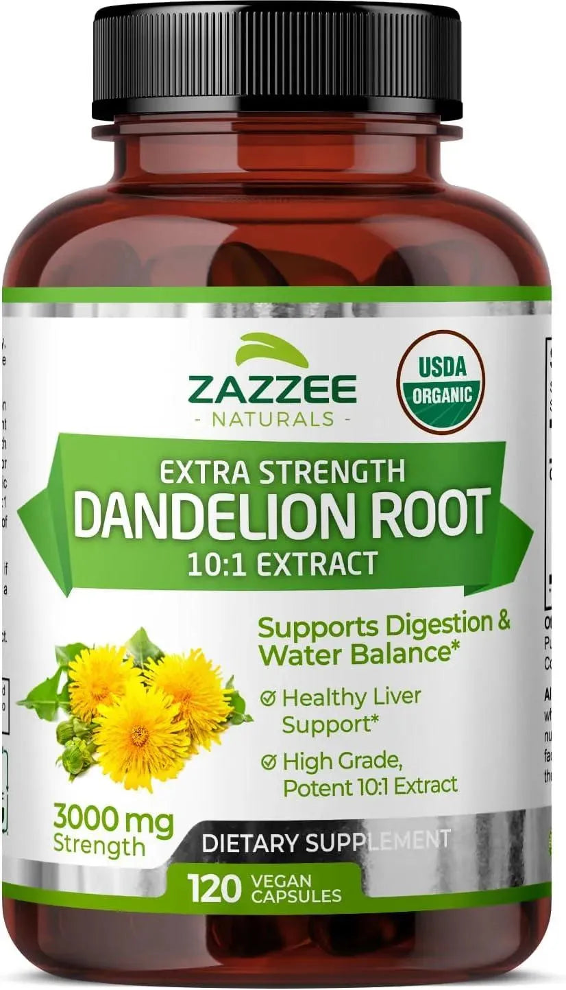 ZAZZEE NATURALS - Zazzee USDA Organic Dandelion Root 10:1 Extract 120 Capsulas - The Red Vitamin MX - Suplementos Alimenticios - {{ shop.shopifyCountryName }}