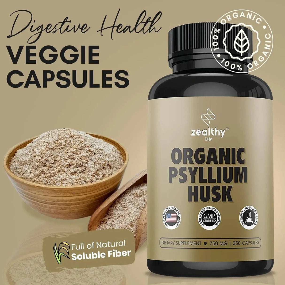 ZEALTHY - Zealthy Life Psyllium Husk 250 Capsulas - The Red Vitamin MX - Suplementos Alimenticios - {{ shop.shopifyCountryName }}