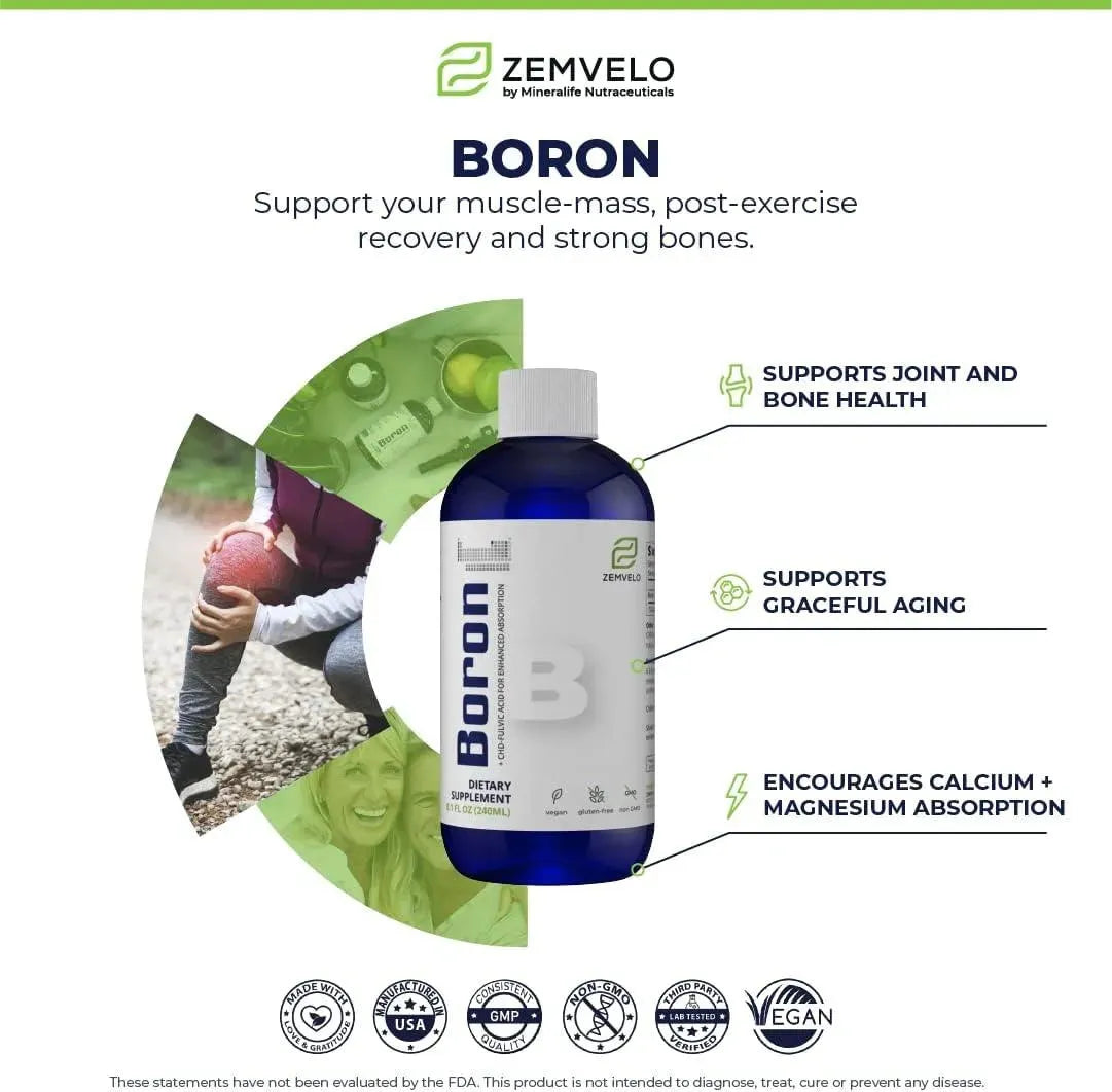 ZEMVELO - Zemvelo Boron Liquid 240Ml. - The Red Vitamin MX - Suplementos Alimenticios - {{ shop.shopifyCountryName }}