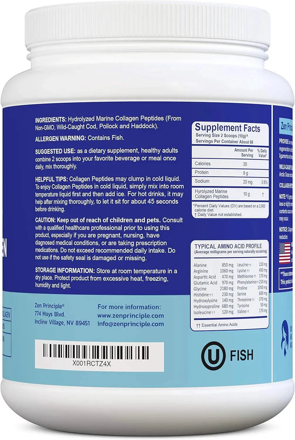 ZEN PRINCIPLE - Zen Principle Marine Collagen Peptides Powder 680Gr. - The Red Vitamin MX - Suplementos Alimenticios - {{ shop.shopifyCountryName }}