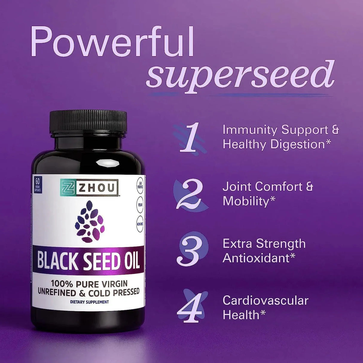 ZHOU - Zhou Nutrition Black Seed Oil 60 Capsulas - The Red Vitamin MX - Suplementos Alimenticios - {{ shop.shopifyCountryName }}