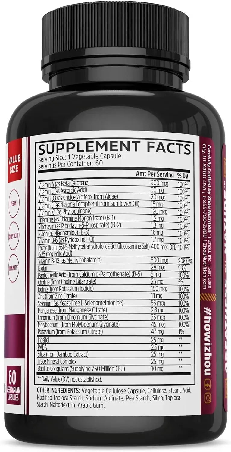 ZHOU - Zhou Nutrition Daily Boost Multivitamin 60 Capsulas - The Red Vitamin MX - Suplementos Alimenticios - {{ shop.shopifyCountryName }}