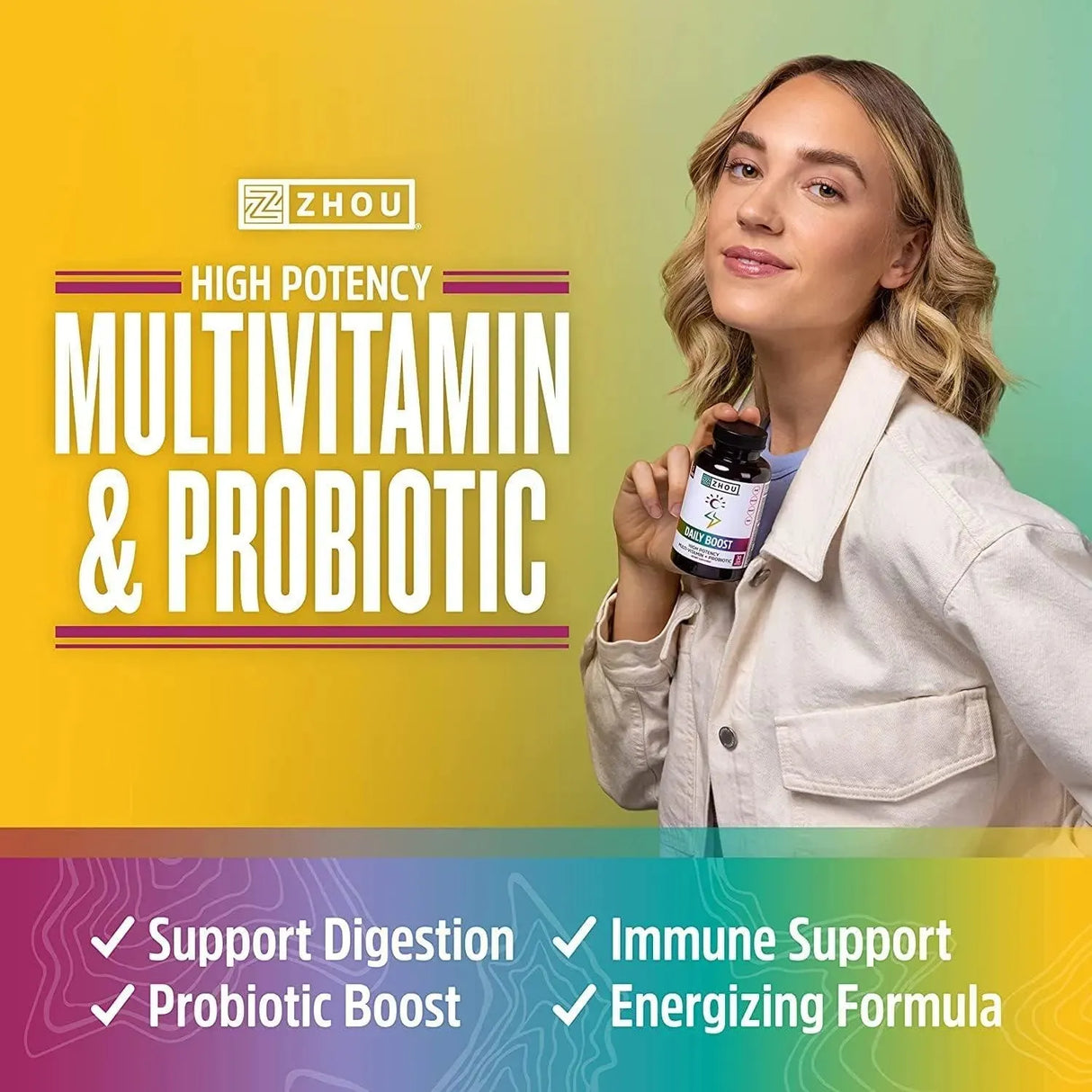 ZHOU - Zhou Nutrition Daily Boost Multivitamin 60 Capsulas - The Red Vitamin MX - Suplementos Alimenticios - {{ shop.shopifyCountryName }}