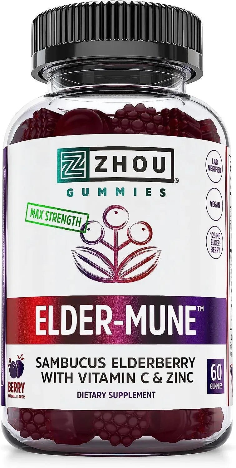 ZHOU - Zhou Nutrition Elder-Mune Sambucus Elderberry Gummies 60 Gomitas - The Red Vitamin MX - Suplementos Alimenticios - {{ shop.shopifyCountryName }}