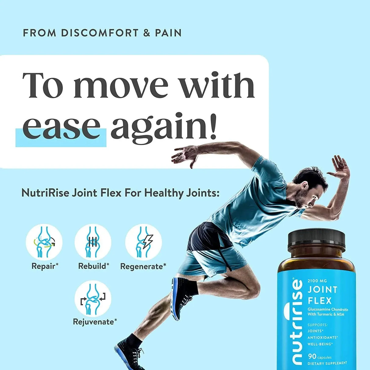 NUTRIRISE - NutriRise Glucosamine Chondroitin Quercetin & MSM with Turmeric Curcumin 2100mg Triple Strength Joint Support Supplement 90 Capsulas - The Red Vitamin MX - Suplementos Alimenticios - {{ shop.shopifyCountryName }}