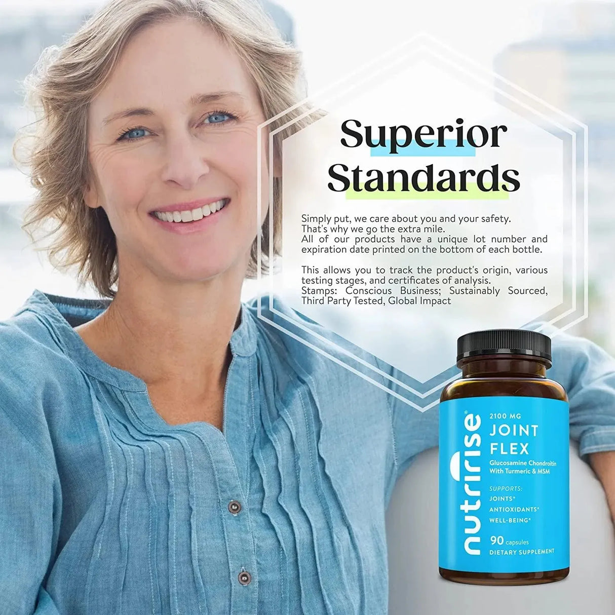 NUTRIRISE - NutriRise Glucosamine Chondroitin Quercetin & MSM with Turmeric Curcumin 2100mg Triple Strength Joint Support Supplement 90 Capsulas - The Red Vitamin MX - Suplementos Alimenticios - {{ shop.shopifyCountryName }}