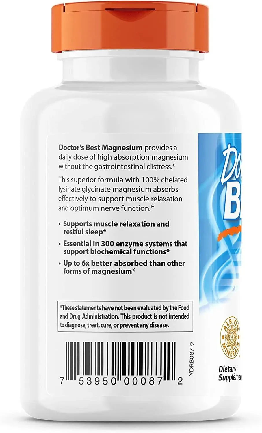 DOCTOR'S BEST - Doctor's Best High Absorption Magnesium 100% Chelated 240 Tabletas - The Red Vitamin MX - Suplementos Alimenticios - {{ shop.shopifyCountryName }}