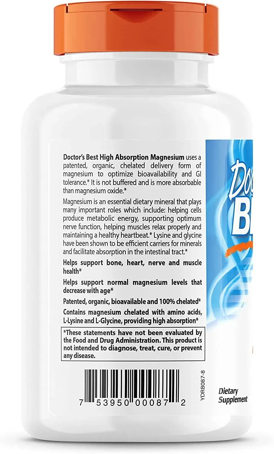 DOCTOR'S BEST - Doctor's Best High Absorption Magnesium 100% Chelated 240 Tabletas - The Red Vitamin MX - Suplementos Alimenticios - {{ shop.shopifyCountryName }}