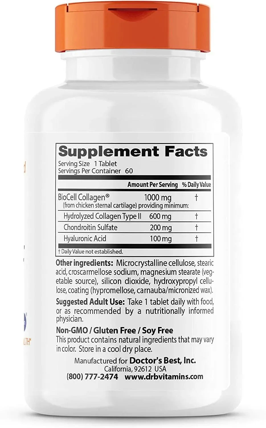 DOCTOR'S BEST - Doctor's Best Hyaluronic Acid with Chondroitin Sulfate 60 Capsulas - The Red Vitamin MX - Suplementos Alimenticios - {{ shop.shopifyCountryName }}