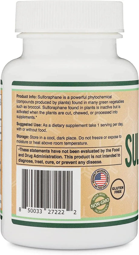 DOUBLE WOOD SUPPLEMENTS - Double Wood Supplements Sulforaphane 20Mg. 120 Capsulas - The Red Vitamin MX - Suplementos Alimenticios - {{ shop.shopifyCountryName }}