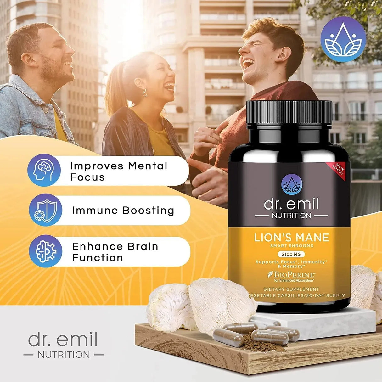 DR EMIL NUTRITION - DR EMIL NUTRITION Organic Lions Mane Mushroom 2100Mg. 90 Capsulas - The Red Vitamin MX - Suplementos Alimenticios - {{ shop.shopifyCountryName }}