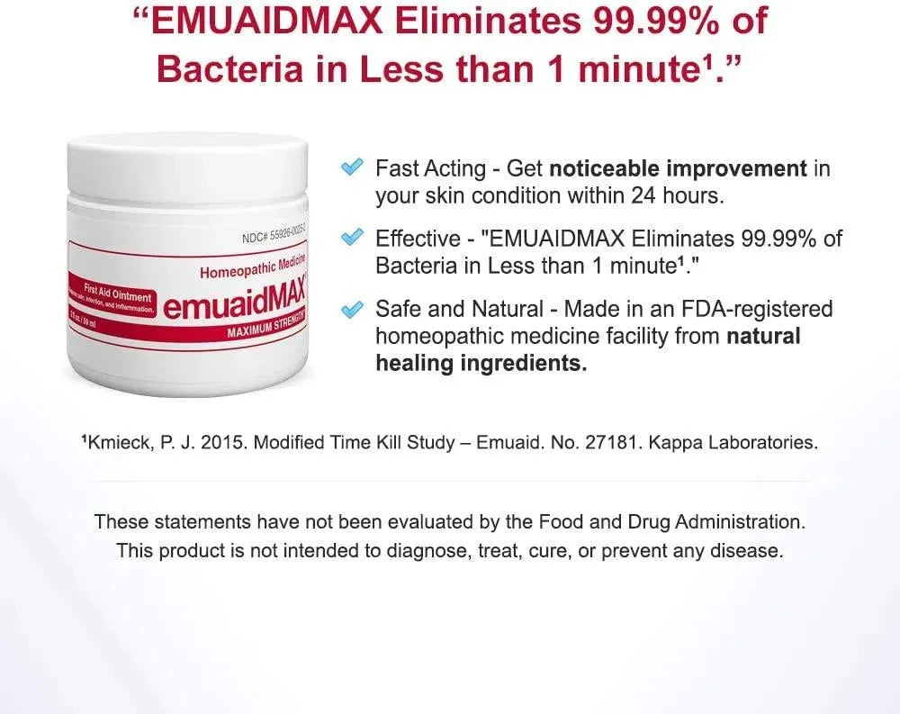 EMUAID - EMUAIDMAX Ointment Eczema Cream Maximum Strength Treatment 2Oz. - The Red Vitamin MX - Ungüentos De Primeros Auxilios - {{ shop.shopifyCountryName }}