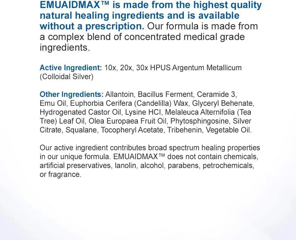 EMUAID - EMUAIDMAX Ointment Eczema Cream Maximum Strength Treatment 2Oz. - The Red Vitamin MX - Ungüentos De Primeros Auxilios - {{ shop.shopifyCountryName }}