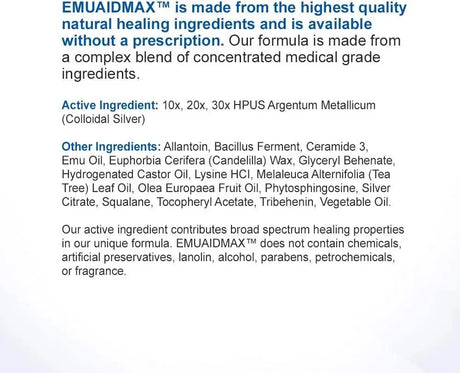 EMUAID - EMUAIDMAX Ointment Eczema Cream Maximum Strength Treatment 2Oz. - The Red Vitamin MX - Ungüentos De Primeros Auxilios - {{ shop.shopifyCountryName }}