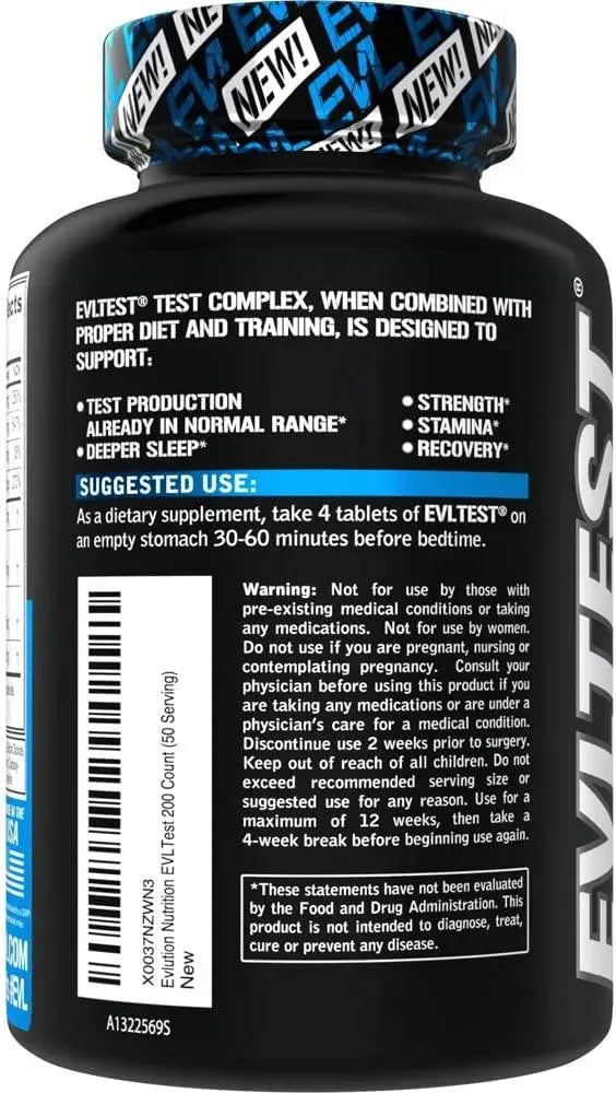 EVLUTION - Evlution Nutrition Testosterone Booster EVL Test 200 Tabletas - The Red Vitamin MX - Suplementos Alimenticios - {{ shop.shopifyCountryName }}