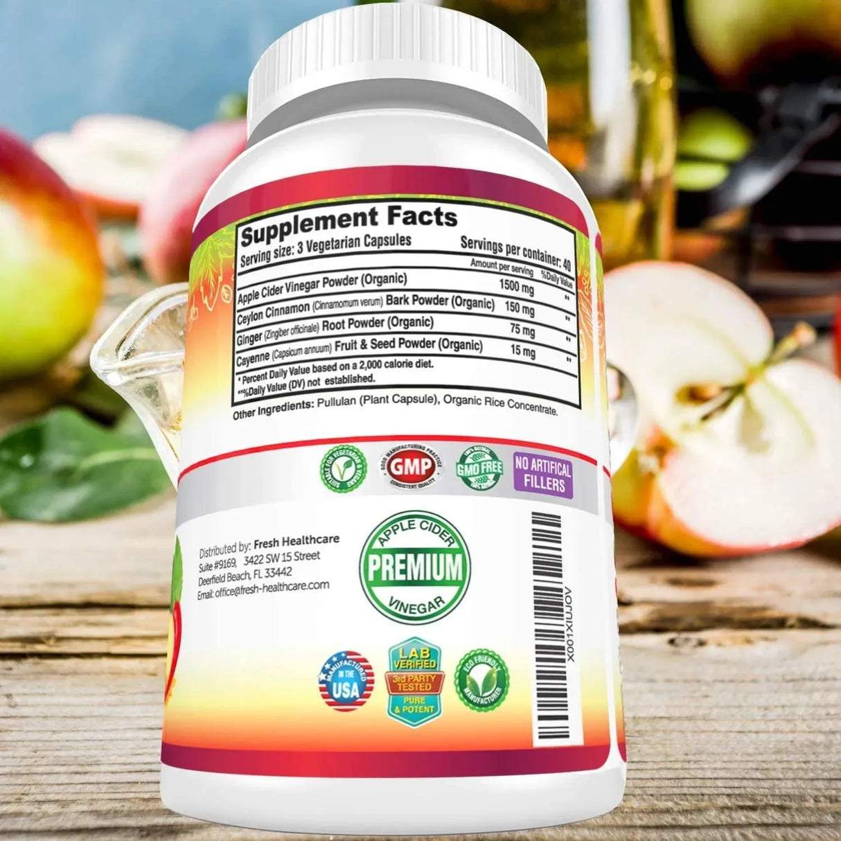 FRESH HEALTHCARE - FRESH HEALTHCARE Premium Apple Cider Vinegar 120 Capsulas - The Red Vitamin MX - Suplementos Alimenticios - {{ shop.shopifyCountryName }}