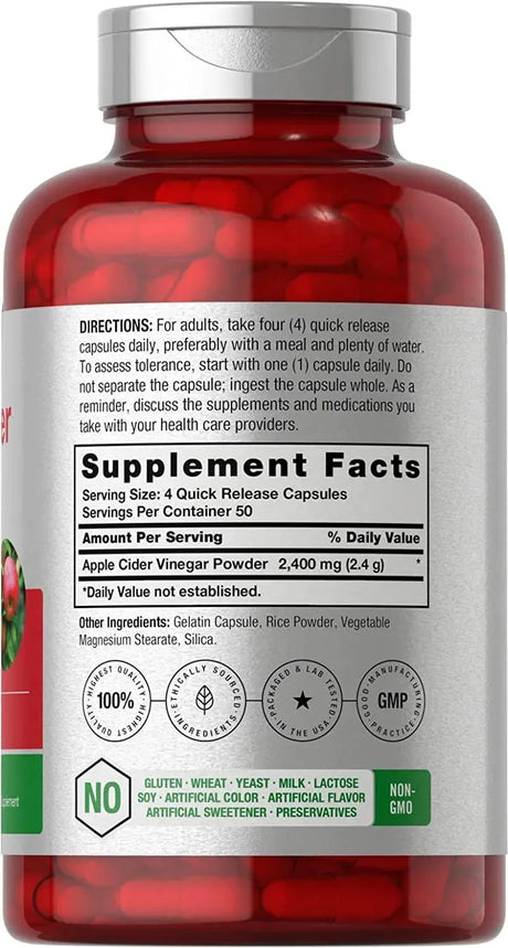 HORBAACH - Horbaach Apple Cider Vinegar 2400Mg. 200 Capsulas - The Red Vitamin MX - Suplementos Alimenticios - {{ shop.shopifyCountryName }}