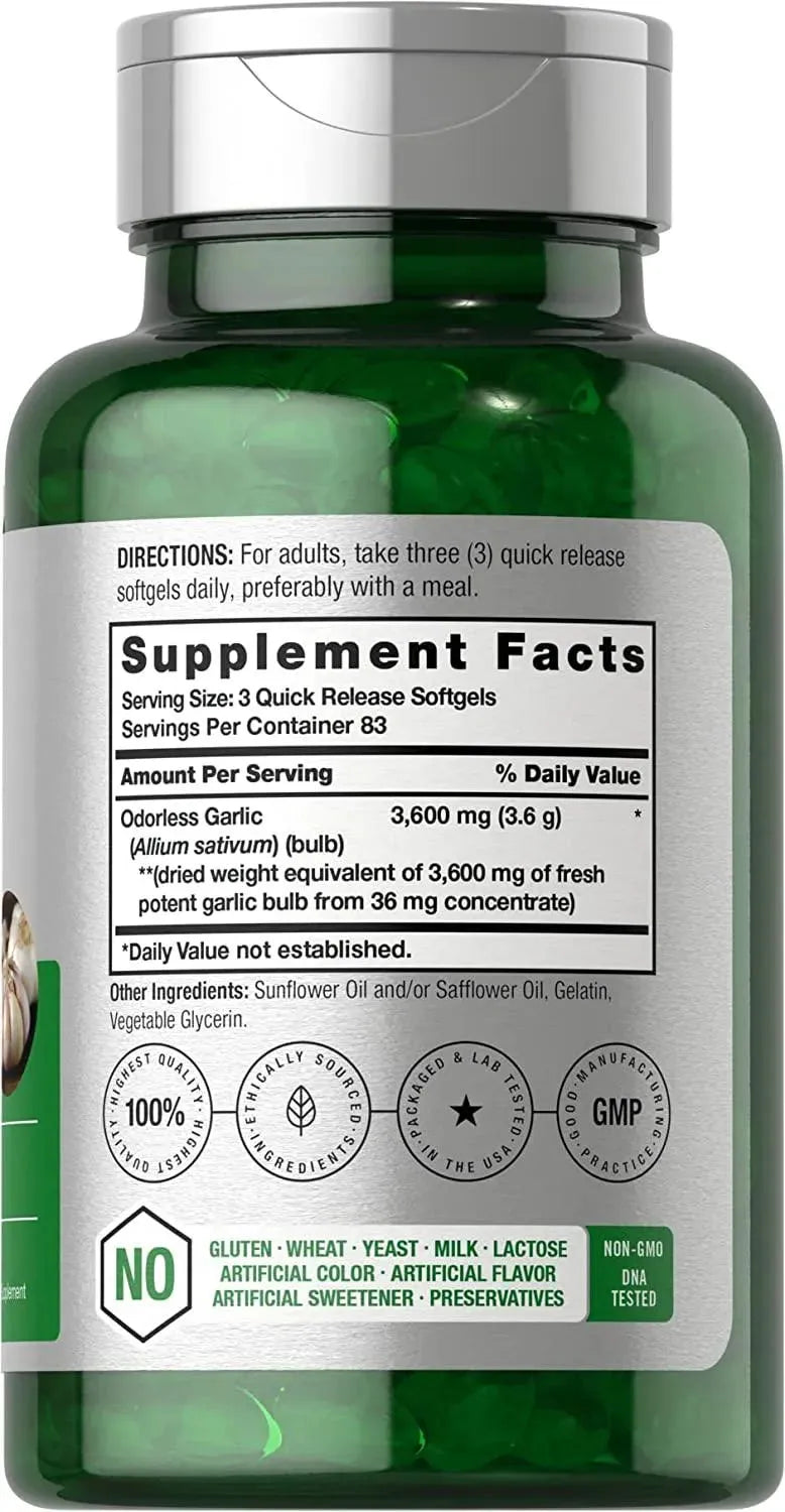 HORBAACH - Horbaach Odorless Garlic 3600Mg. 250 Capsulas Blandas - The Red Vitamin MX - Suplementos Alimenticios - {{ shop.shopifyCountryName }}