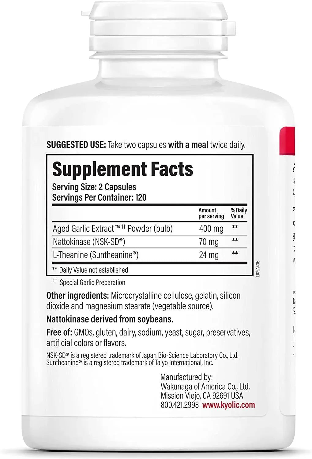 KYOLIC - Kyolic Aged Garlic Extract Formula 109, Blood Pressure Health 240 Capsulas - The Red Vitamin MX - Suplementos Alimenticios - {{ shop.shopifyCountryName }}