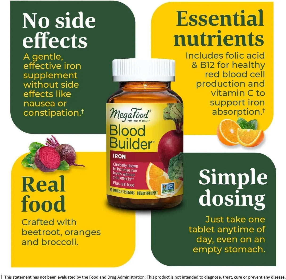 MEGAFOOD - MegaFood Blood Builder Iron Supplement 180 Tabletas - The Red Vitamin MX - Suplementos Alimenticios - {{ shop.shopifyCountryName }}