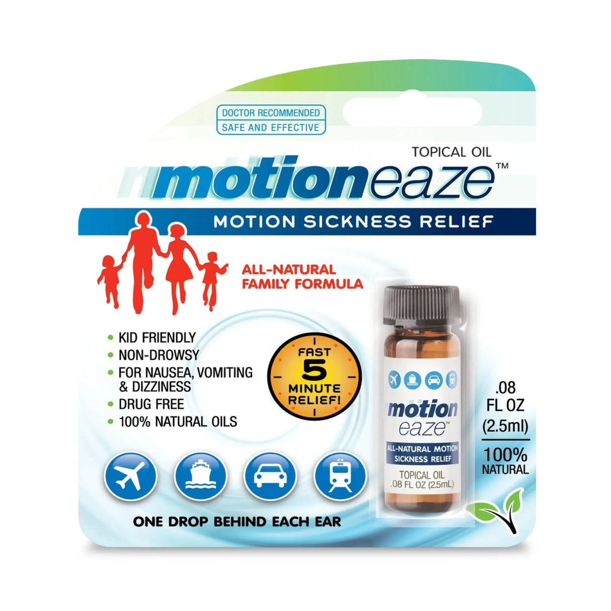 MOTIONEAZE - Motioneaze Motion Sickness Relief Topical Oil 2.5Ml. - The Red Vitamin MX - Tratamiento Nausea-Mareo-Vomito - {{ shop.shopifyCountryName }}