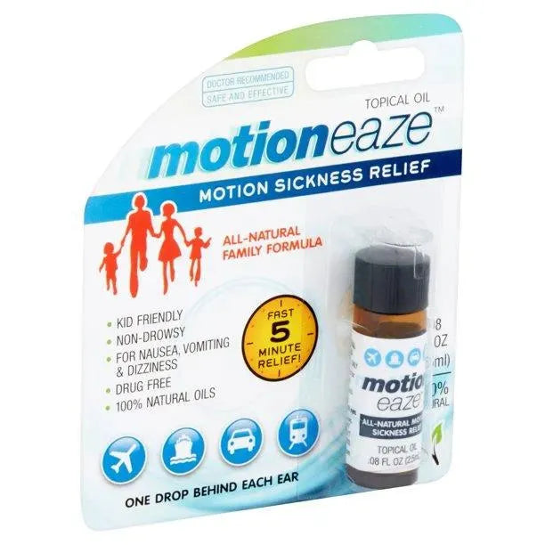 MOTIONEAZE - Motioneaze Motion Sickness Relief Topical Oil 2.5Ml. - The Red Vitamin MX - Tratamiento Nausea-Mareo-Vomito - {{ shop.shopifyCountryName }}
