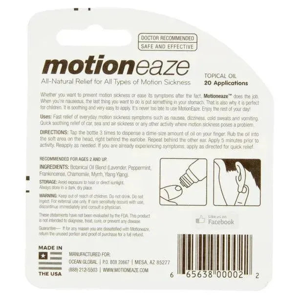 MOTIONEAZE - Motioneaze Motion Sickness Relief Topical Oil 2.5Ml. - The Red Vitamin MX - Tratamiento Nausea-Mareo-Vomito - {{ shop.shopifyCountryName }}