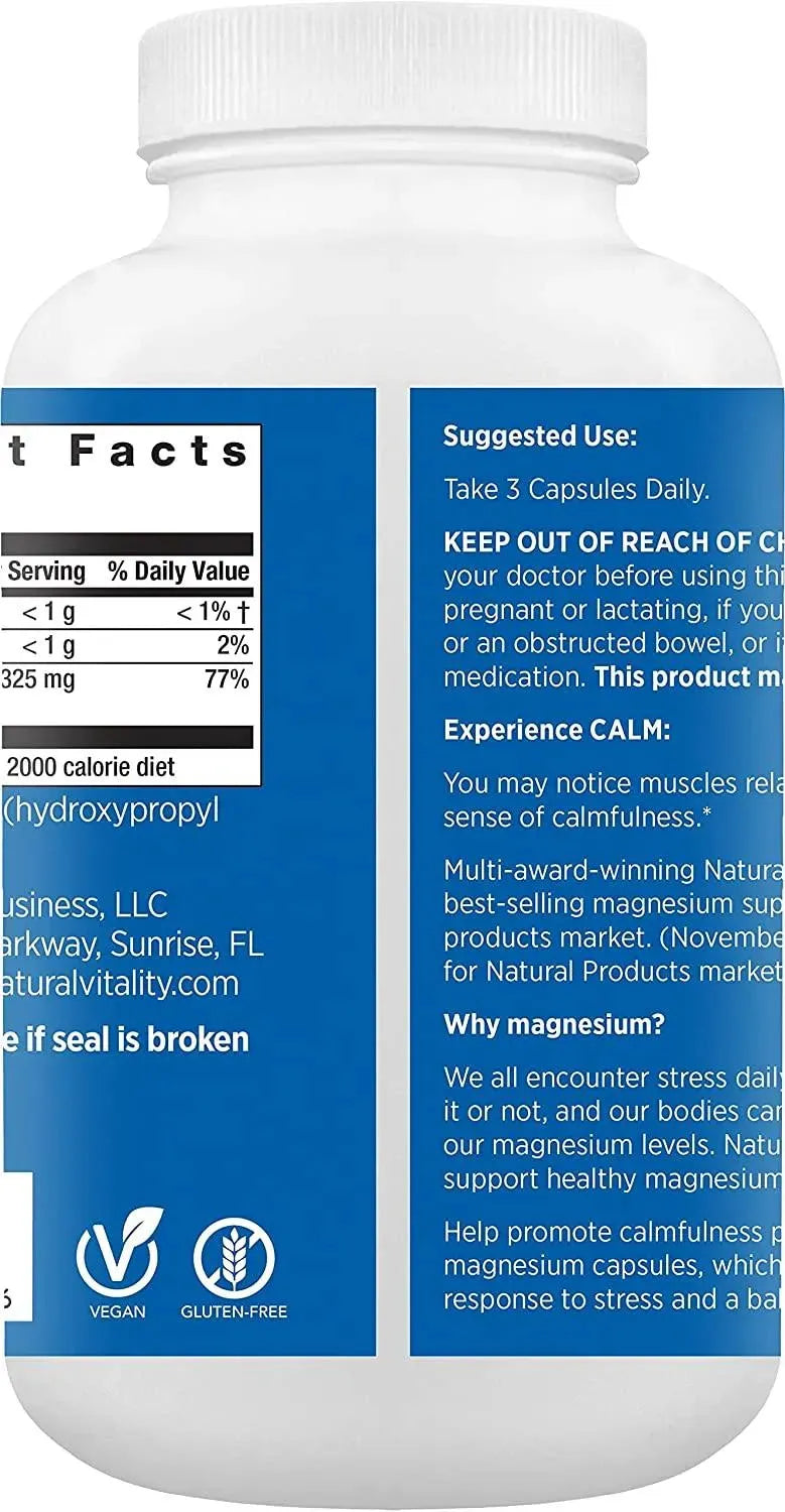 NATURAL VITALITY - Natural Vitality Calm Magnesium Glycinate 180 Capsulas - The Red Vitamin MX - Suplementos Alimenticios - {{ shop.shopifyCountryName }}