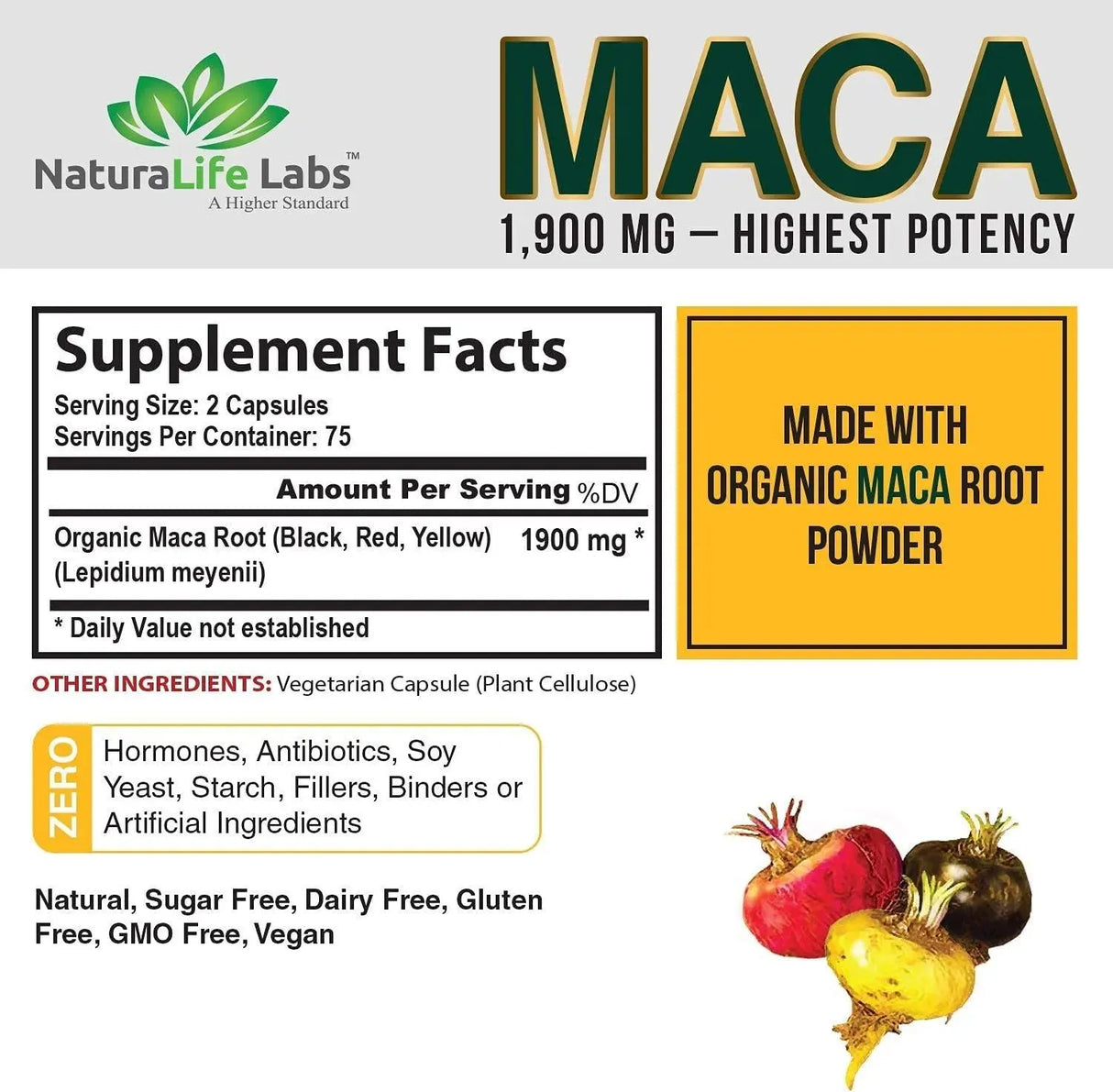 NATURALIFE LABS - Naturalife Labs Maca 1900Mg. 150 Capsulas - The Red Vitamin MX - Suplementos Alimenticios - {{ shop.shopifyCountryName }}