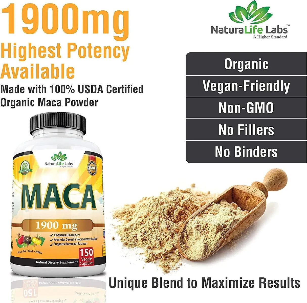 NATURALIFE LABS - Naturalife Labs Maca 1900Mg. 150 Capsulas - The Red Vitamin MX - Suplementos Alimenticios - {{ shop.shopifyCountryName }}