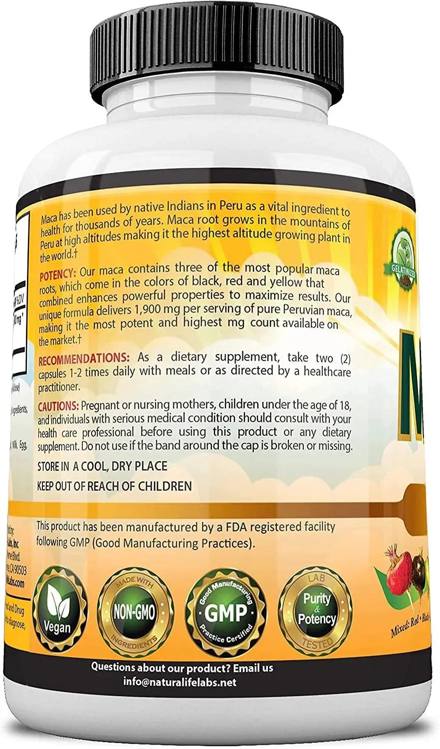 NATURALIFE LABS - Naturalife Labs Maca 1900Mg. 150 Capsulas - The Red Vitamin MX - Suplementos Alimenticios - {{ shop.shopifyCountryName }}