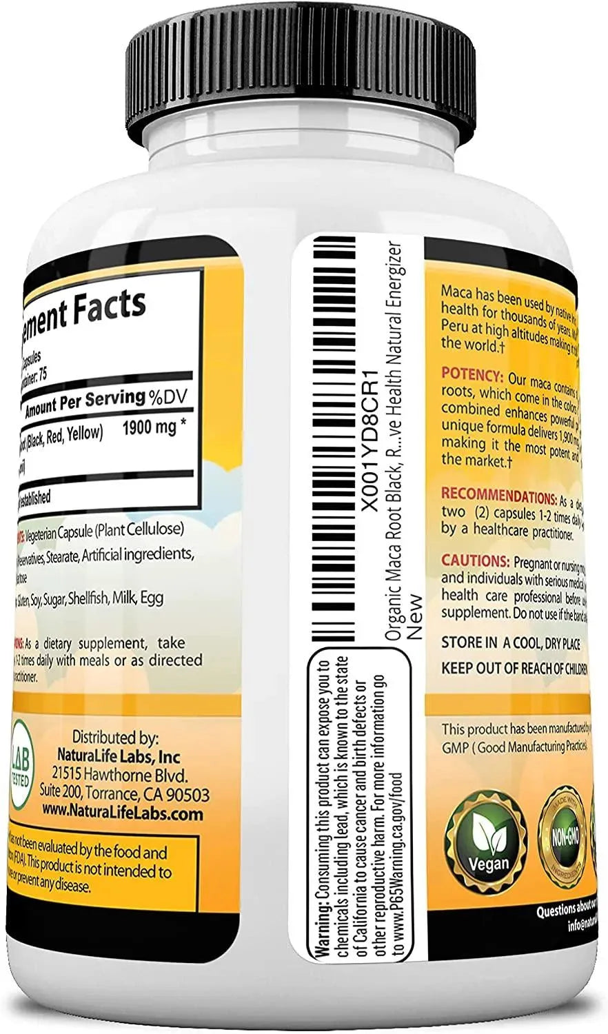 NATURALIFE LABS - Naturalife Labs Maca 1900Mg. 150 Capsulas - The Red Vitamin MX - Suplementos Alimenticios - {{ shop.shopifyCountryName }}